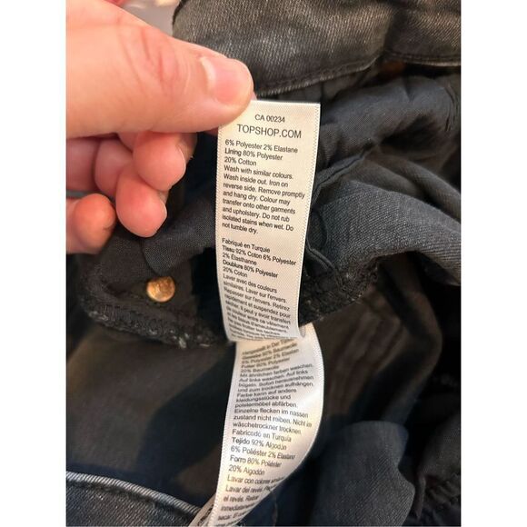 Topshop Jaime Jeans in Washed Black Size 36 - Picture 7 of 7